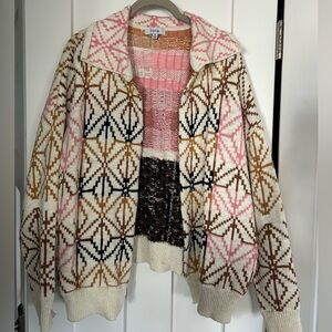 Fate collared knit cardigan sweater
